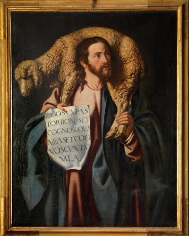 El buen pastor. Cristóbal García Salmerón. Segundo tercio del siglo XVII Óleo sobre lienzo. 152x118 cm. Museo Diocesano y Catedralicio. Valladolid